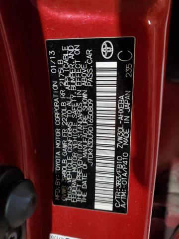 JTDKN3DU9D1650809 - 2013 TOYOTA PRIUS 红色 照片 13