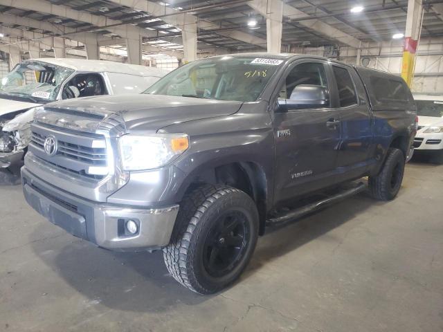 5TFUY5F10EX411114 - 2014 TOYOTA TUNDRA DOUBLE CAB SR/SR5 GRAY photo 1
