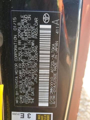 JTKJF5C79FJ006996 - 2015 TOYOTA SCION TC 橙色 照片 13