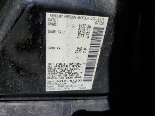 1N4AL3AP4JC286207 - 2018 NISSAN ALTIMA 2.5 BLACK photo 12