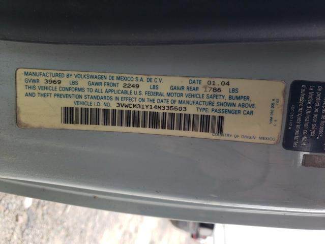 3VMCM31Y14M335503 - 2004 VOLKSWAGEN NEW BEETLE Blau Foto 12