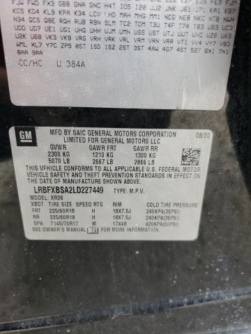 LRBFXBSA2LD227449 - 2020 BUICK ENVISION PREFERRED 黑色 照片 12