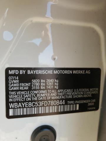 WBAYE8C53FD780844 - 2015 BMW 750 IL LI WHITE photo 13