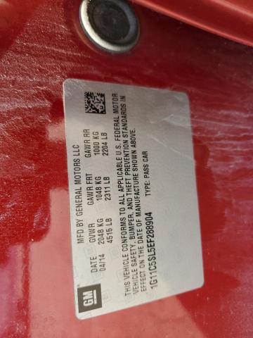 1G11C5SL5EF288904 - 2014 CHEVROLET MALIBU 1LT RED photo 12