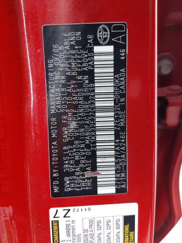 2T1KR32E27C632619 - 2007 TOYOTA COROLLA MA XR RED photo 12