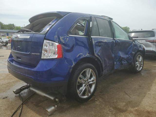 2FMDK3KC8DBA90003 - 2013 FORD EDGE LIMITED BLUE photo 3