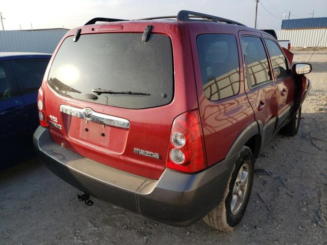 4F2YZ04116KM19385 - 2006 MAZDA TRIBUTE S RED photo 4