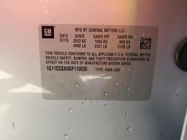 1G11C5SA0GF110626 - 2016 CHEVROLET MALIBU LIM LT 银色 照片 12