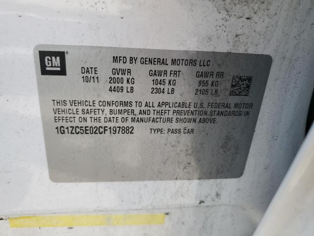 1G1ZC5E02CF197882 - 2012 CHEVROLET MALIBU 1LT 白色 照片 12