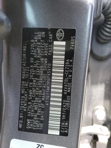 4T1G11AK1PU745470 - 2023 TOYOTA CAMRY SE NIGHT SHADE GRAY photo 12