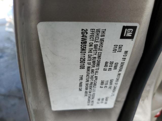 2G4WB55K011250108 - 2001 BUICK REGAL LS 金色 照片 12