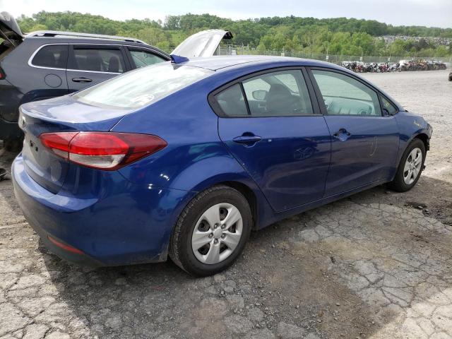 3KPFL4A75JE181223 - 2018 KIA FORTE LX BLUE photo 3