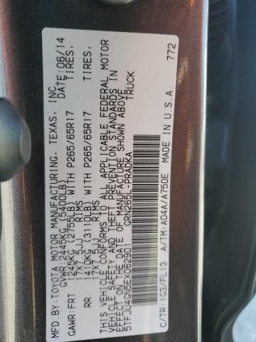 5TFJU4GN5EX062901 - 2014 TOYOTA TACOMA DOUBLE CAB PRERUNNER GRAY photo 13