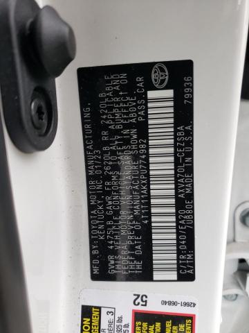 4T1T11AKXPU774982 - 2023 TOYOTA CAMRY SE NIGHT SHADE WHITE photo 12