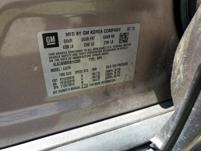 KL4CJBSB2DB143265 - 2013 BUICK ENCORE CONVENIENCE TAN photo 14