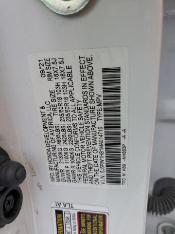 5J6RW1H81MA014716 - 2021 HONDA CR-V EXL WHITE photo 13