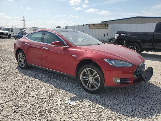 5YJSA1H13EFP30664 - 2014 TESLA MODEL S RED photo 4