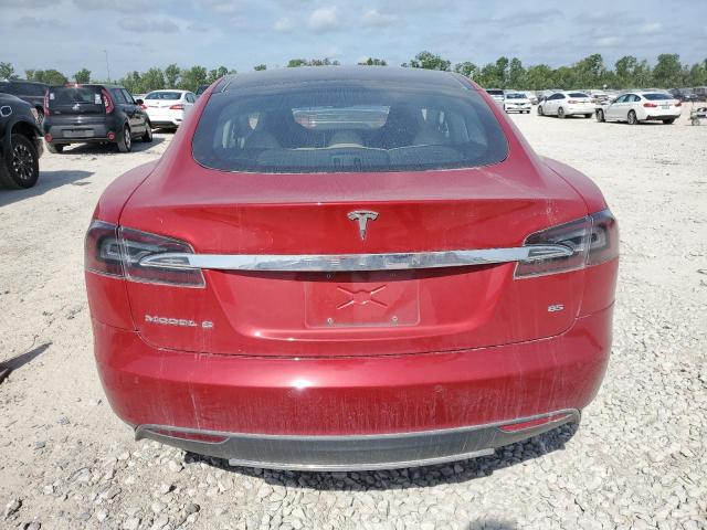 5YJSA1H13EFP30664 - 2014 TESLA MODEL S RED photo 6