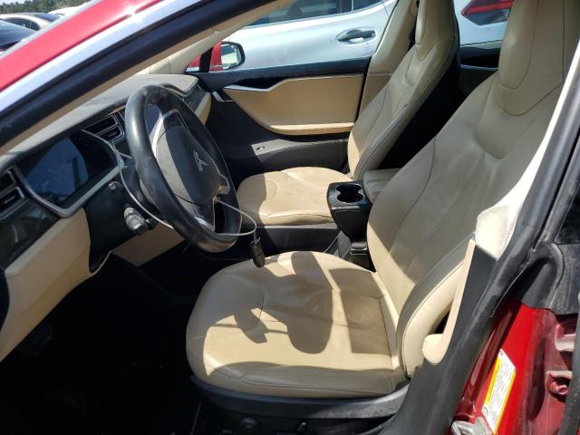 5YJSA1H13EFP30664 - 2014 TESLA MODEL S RED photo 7
