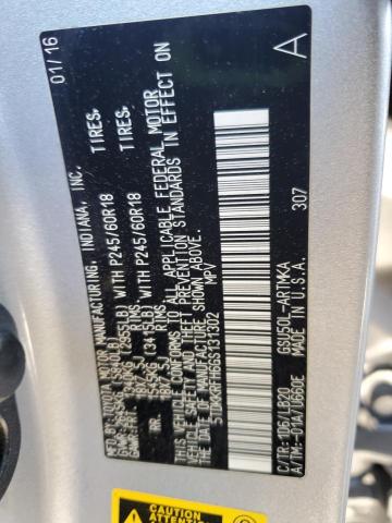 5TDKKRFH6GS131302 - 2016 TOYOTA HIGHLANDER XLE GRAY photo 13