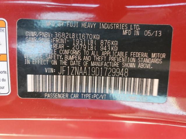 JF1ZNAA19D1729948 - 2013 TOYOTA SCION FR-S 红色 照片 12