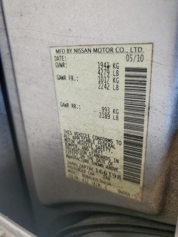 1N4AL2AP7AC166198 - 2010 NISSAN ALTIMA BASE SILVER photo 12