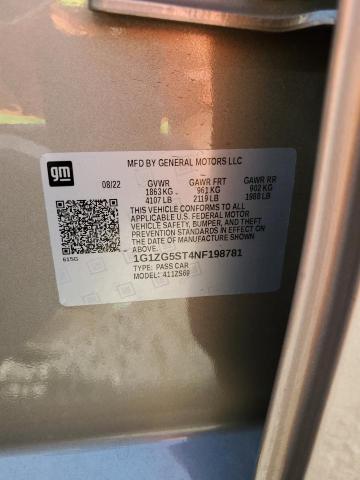 1G1ZG5ST4NF198781 - 2022 CHEVROLET MALIBU RS 银色 照片 12