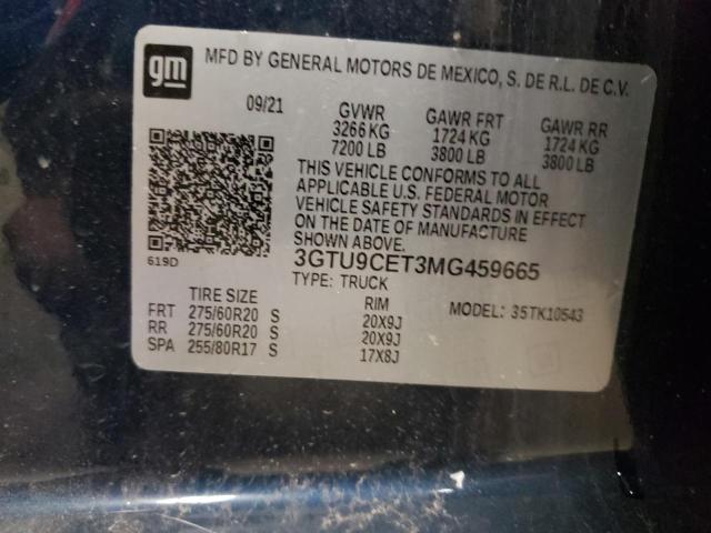 3GTU9CET3MG459665 - 2021 GMC SIERRA K1500 ELEVATION BLUE photo 13