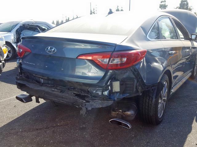 5NPE34AF0FH237395 - 2015 HYUNDAI SONATA SPORT BLUE photo 9