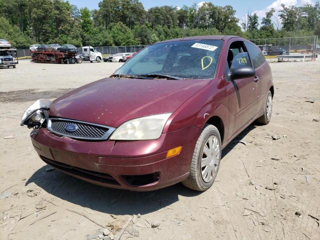 1FAFP31N47W268161 - 2007 FORD FOCUS ZX3 BURGUNDY photo 2