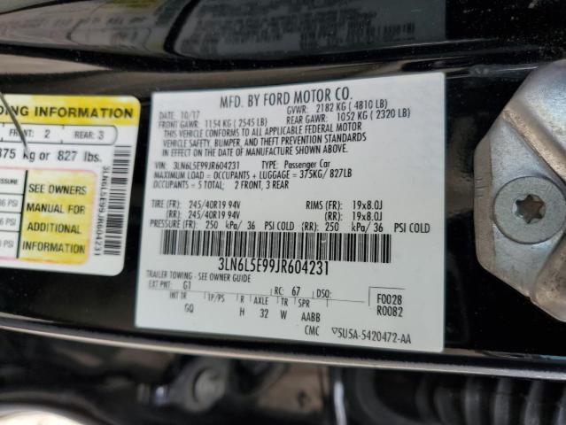 3LN6L5E99JR604231 - 2018 LINCOLN MKZ RESERVE BLACK photo 12