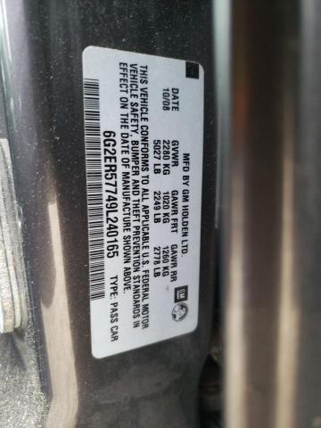 6G2ER57749L240165 - 2009 PONTIAC G8 CHARCOAL photo 12