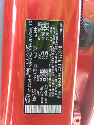 5NMJFCAE4PH220248 - 2023 HYUNDAI TUCSON SEL RED photo 13