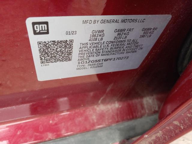 1G1ZG5ST6PF170273 - 2023 CHEVROLET MALIBU RS RED photo 12