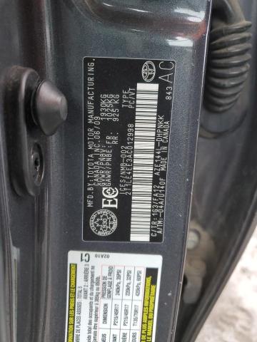 2T1LE4EE3AC012998 - 2010 TOYOTA COROLLA MA S GRAY photo 12