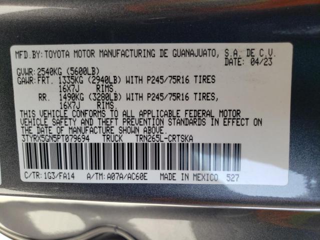 3TYRX5GN5PT079694 - 2023 TOYOTA TACOMA ACCESS CAB გრაფიტი ფოტო 13