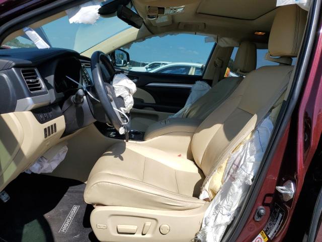 5TDKZRFH2KS306472 - 2019 TOYOTA HIGHLANDER SE برغندي صورة 7