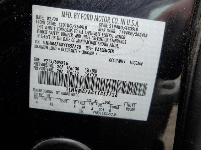 1LNHM87A8YY857728 - 2000 LINCOLN LS Qara foto 12