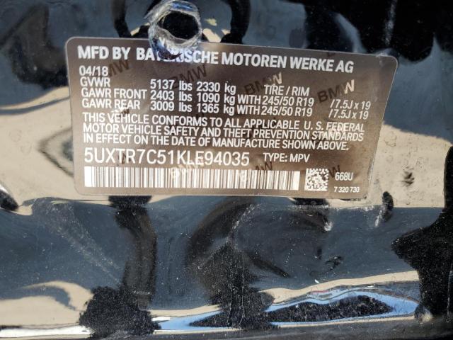 5UXTR7C51KLE94035 - 2019 BMW X3 SDRIVE30I Schwarz Foto 13