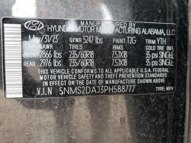 5NMS2DAJ3PH588777 - 2023 HYUNDAI SANTA FE SEL GRAY photo 13