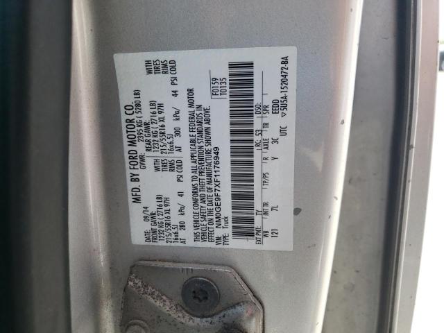 NM0GE9F7XF1176949 - 2015 FORD TRANSIT CO XLT SILVER photo 13