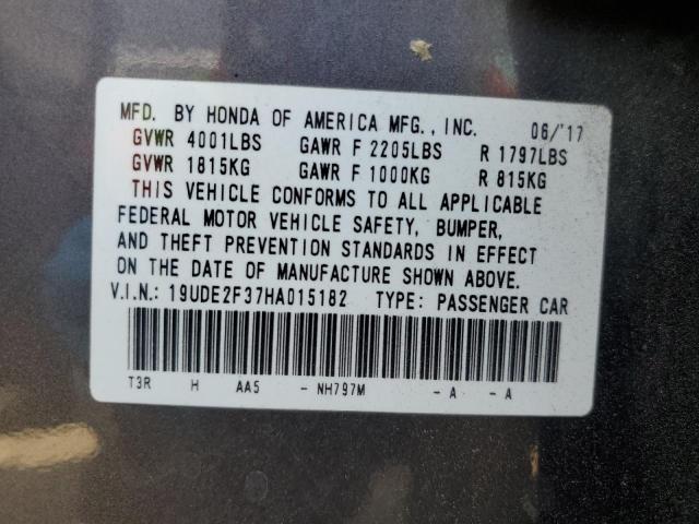 19UDE2F37HA015182 - 2017 ACURA ILX BASE WATCH PLUS GRAY photo 12