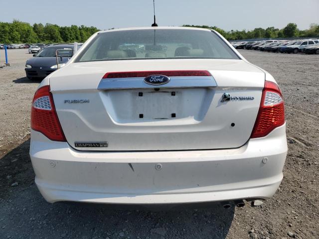 3FADP0L39AR187362 - 2010 FORD FUSION HYBRID WHITE photo 6