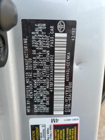 4T1BF3EKXAU046802 - 2010 TOYOTA CAMRY BASE SILVER photo 13