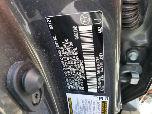 NMTKHMBX6MR124391 - 2021 TOYOTA C-HR XLE GRAY photo 13