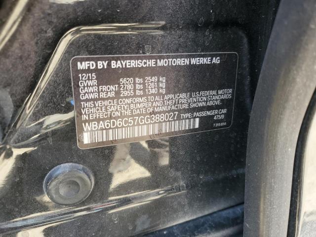 WBA6D6C57GG388027 - 2016 BMW 650XI XI GRAN COUPE BLACK photo 12