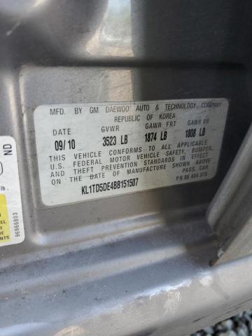 KL1TD5DE4BB151507 - 2011 CHEVROLET AVEO LS Boz foto 12