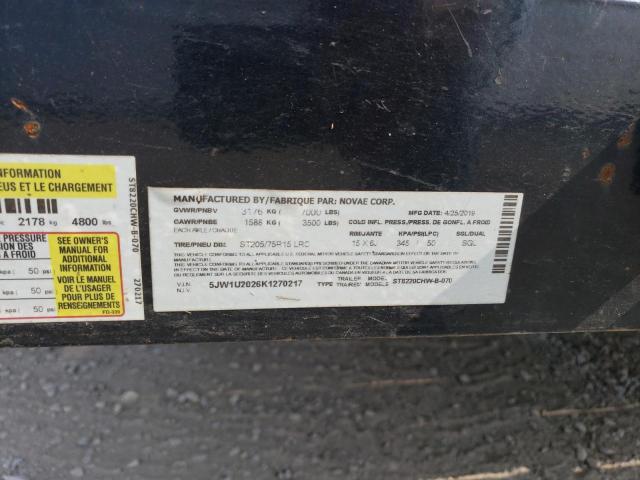 5JW1U2026K1270217 - 2019 UTILITY TRAILER BLACK photo 10