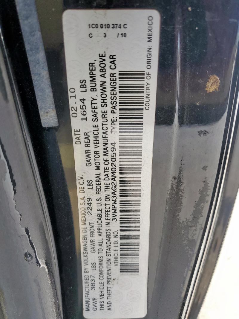 3VWPW3AG2AM020594 - 2010 VOLKSWAGEN NEW BEETLE BLACK photo 13