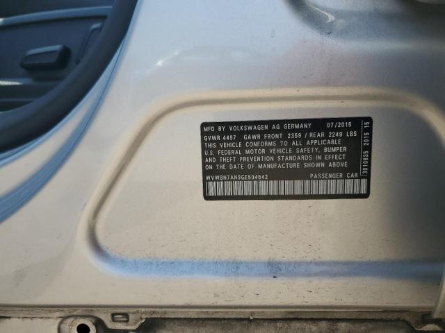 WVWBN7AN9GE504542 - 2016 VOLKSWAGEN CC BASE SILVER photo 13